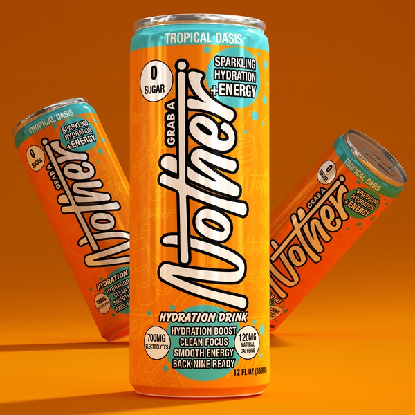 Design a premium can for a golf hydration energy drink brand