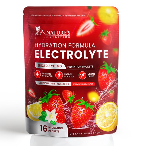 Refreshing Hydration Electrolytes Design Needed for Nature's Nutrition Design by Davi Giolo ★