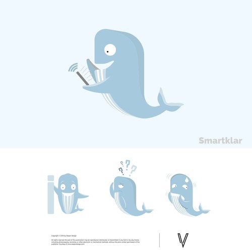 Create a fun Whale-Mascot for my Website about Mobile Phones デザイン by Vesper