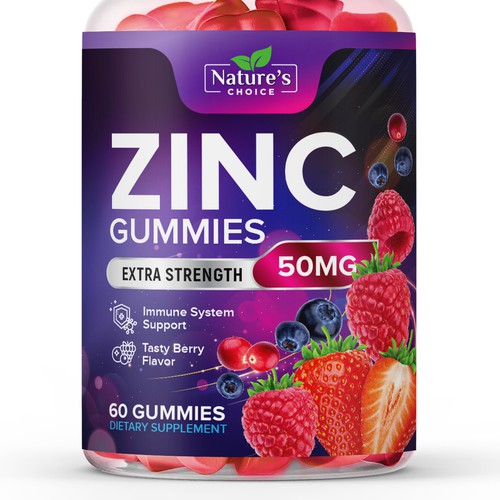 Tasty Zinc Gummies design needed for Nature's Choice Diseño de TUNSAY