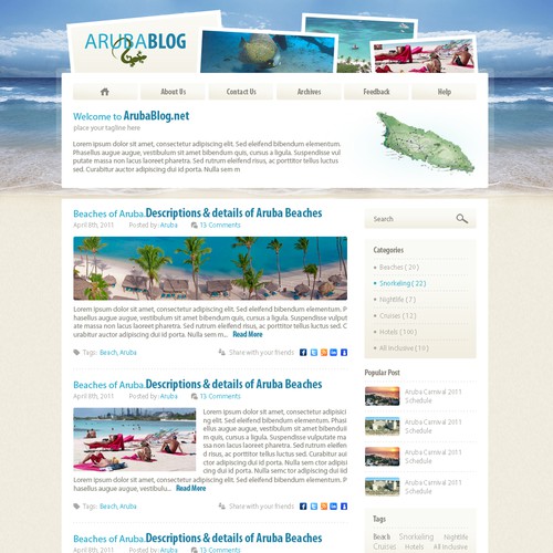 New wordpress theme design wanted for arubablog.net デザイン by NK1568