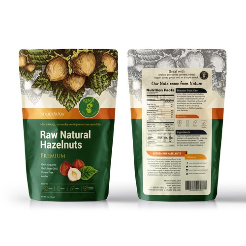 Create a great product package for Aznut hazelnuts Réalisé par UniqueHub