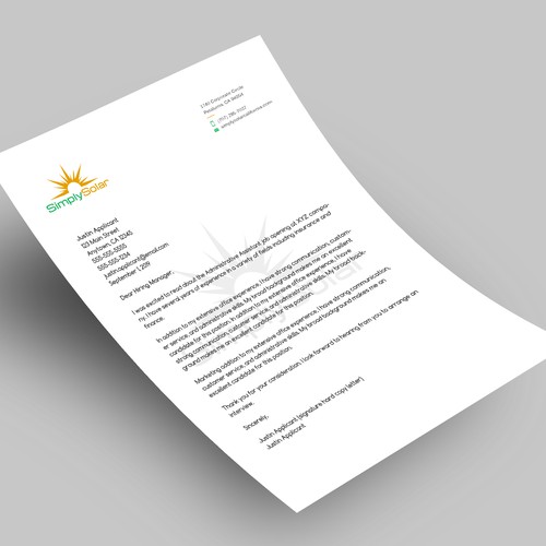 "Renewable Energy Company Letterhead" Design by Xclusive16