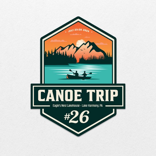 Fun Canoe Trip Logo Design - Annual need! Design by CervusDesigns