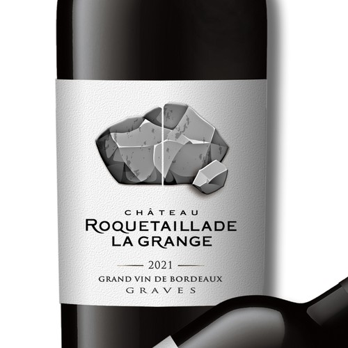 Design Label redesign: Attractive French Wine Label representing a carved rock por Debdutta*