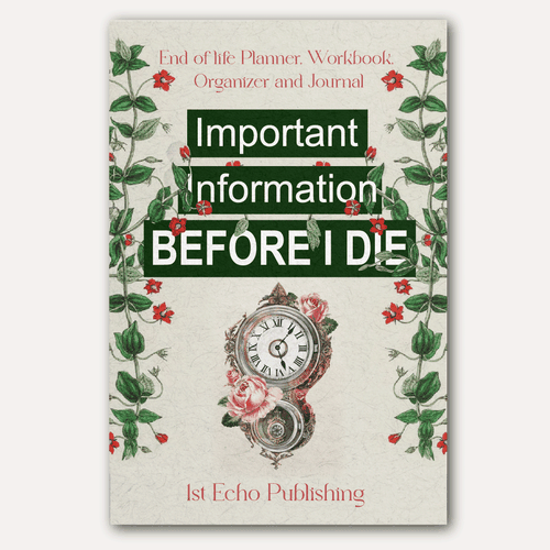 Engaging cover for end of life information journal directed towards 40+ year olds Design by DunyaDesign