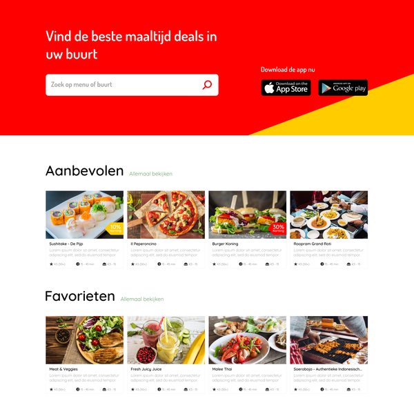 Website for online food deals