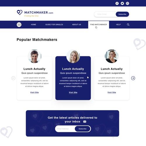Modern & Sleek Design to Attract Singles who are Stuck at Dating Design by unbox.style⚡️