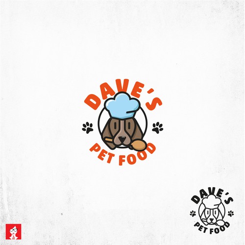 Logo for family owned pet food company Design by Red Head Design