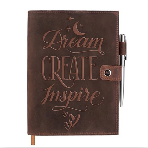 We need an embossed design created for the front cover of our new leather journal Design by Kistipero