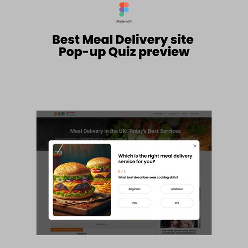 Engaging quiz feature design for product comparison website Design by DezainHub