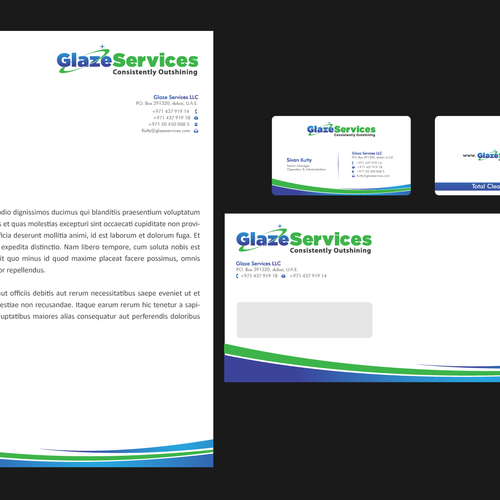 Create the next stationery for Glaze Services Diseño de f.inspiration