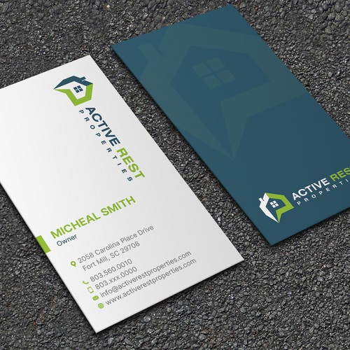 Modern Business Cards for Active Rest Properties Design by ™SF_Design™