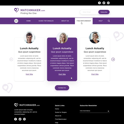 Modern & Sleek Design to Attract Singles who are Stuck at Dating Design by unbox.style⚡️