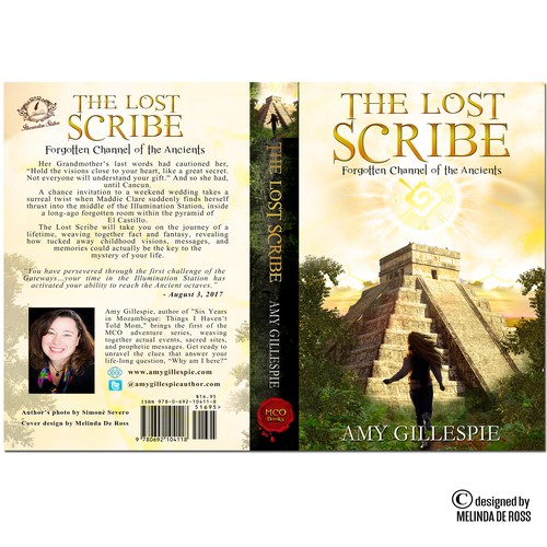 Dynamic Book Cover for Adventure Fiction Series,  at forgotten sacred sites (crediting illustrator) Design by Melinda De Ross