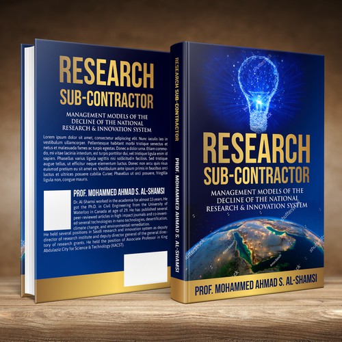 Book Cover Design Suitable for innovation and Research Diseño de studio02