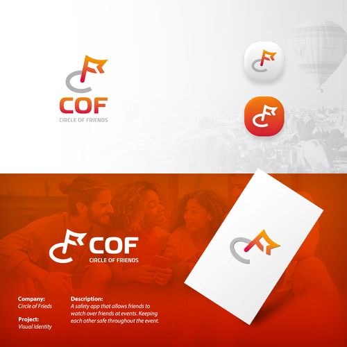 Design a community safety app logo to protect our circle of friends from getting lost-ontwerp door Eduardo, D2 Design