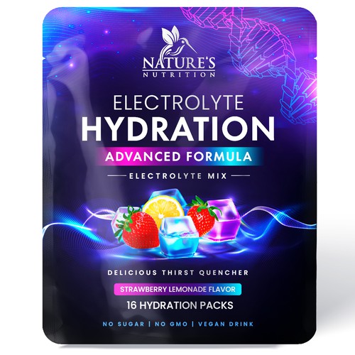 Refreshing Hydration Electrolytes Design Needed for Nature's Nutrition Design by Davi Giolo ★