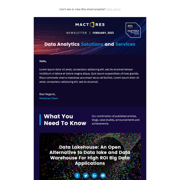 Design by foxxx titled "Mactores Email Design"