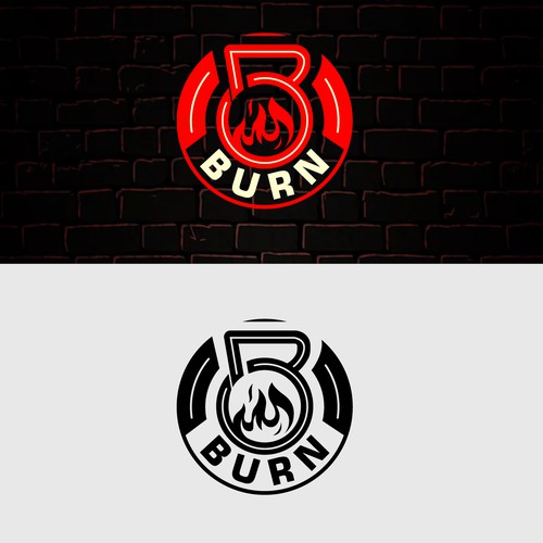 “Design a fierce, industrial-chic brand identity for a HIIT gym called BURN” Design by PrintFactory ™
