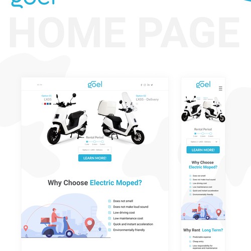 Design brand new website for a long-term electric scooter rental start-up in Norway Design by GTD_