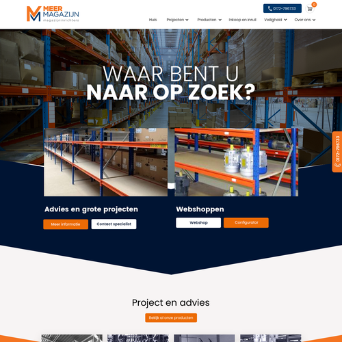 Creative website templates for a leading pallet racks company_ Meermagazijn Design by Technology Wisdom