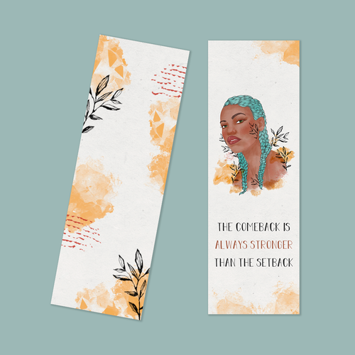 Bookmark design for future multiple theme sets Design by Júlia Mello