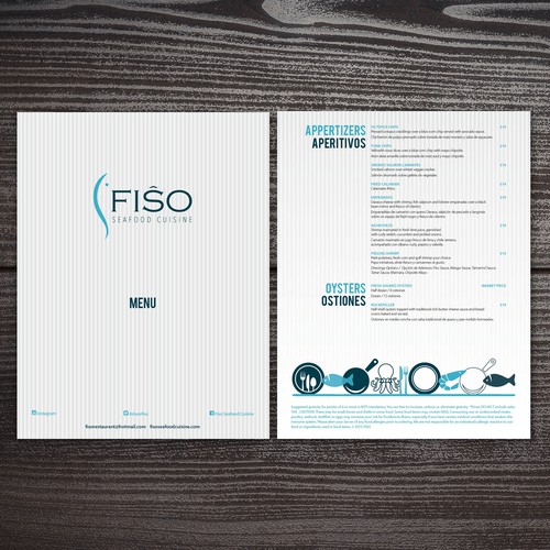 Urban , Modern,   Fine dining seafood menu Design by Tety design