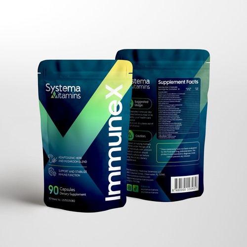 Modern and Fun Pouch Design for Natural Supplement brand Design by farhanubaid