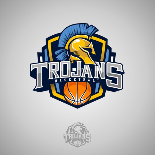 Boys basketball team logo " Trojans " Design réalisé par WhereisGmbl