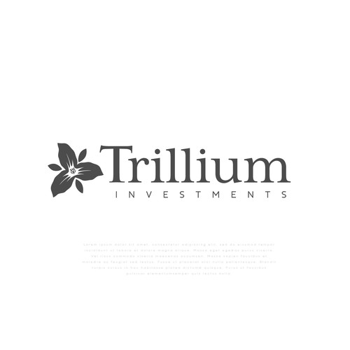 Design a sophisticated trillium flower logo for an asset management company Design by Michael San Diego CA