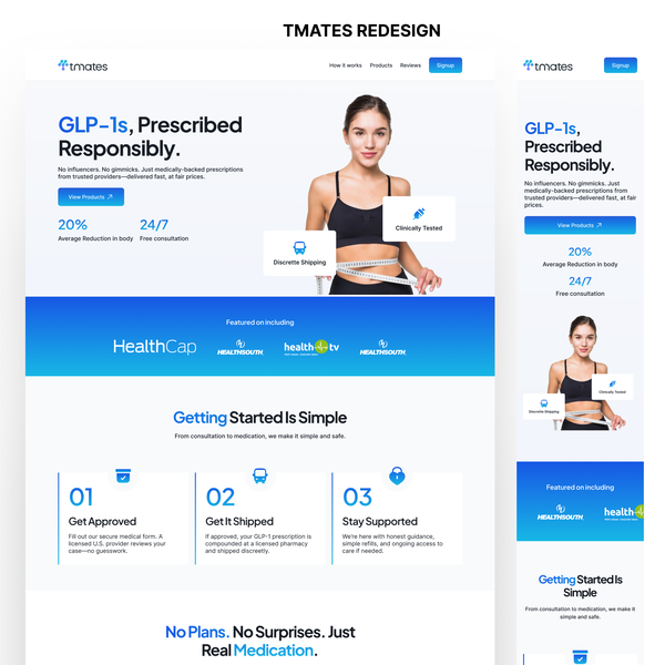 Tmates Landing page redesign