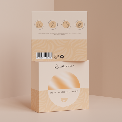 Create a premium, friendly and minimalistic packaging design for the female target group only. Design by Tamara.D