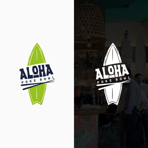 Design Create a young and trendy logo for a "Poke Bowl" restaurant in Hawaiian style di mervelcin