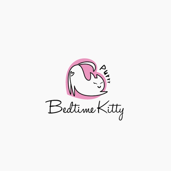 cute love cat logo 