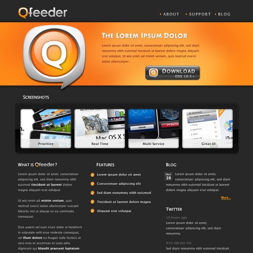 Simple OSX Desktop App Homepage Réalisé par Leodes