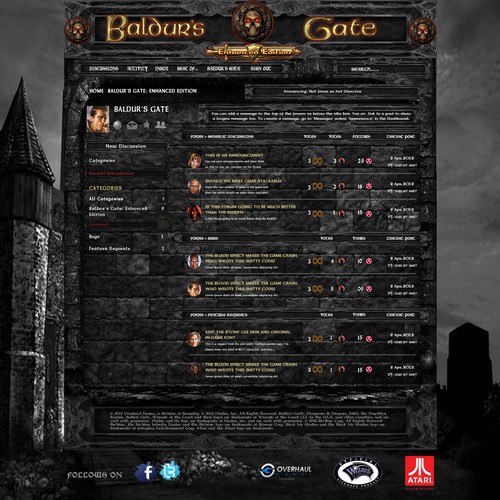New Baldur's Gate forums need design help Design by It's My Design