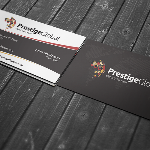 Create an attractive, classy, and captivating business card for Prestige Global Consultants Inc. Design by conceptu