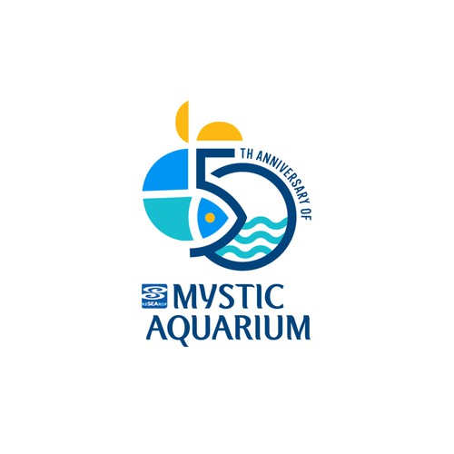 Mystic Aquarium Needs Special logo for 50th Year Anniversary Diseño de Congrats!