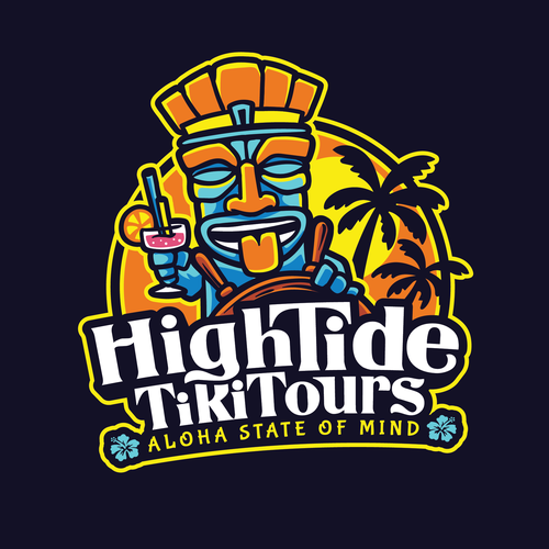 Tiki Boat Tour Logo Design by Rock N Draw