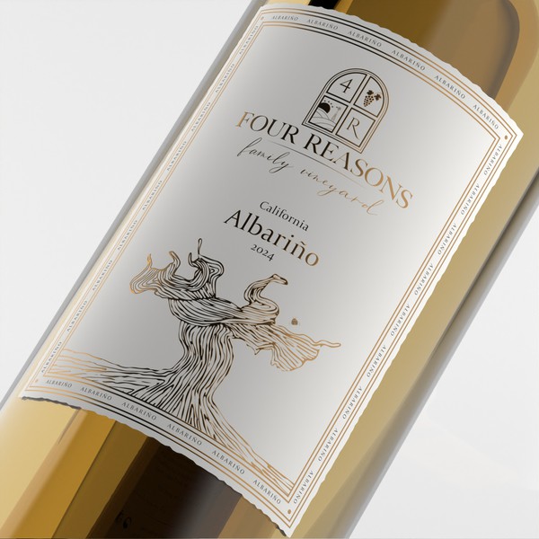 Design by Beryl O. titled "Wine label"