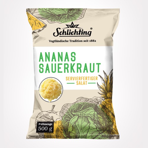 Stayin alife - Refresh an old fashion package for Salad with Sauerkraut, Pineapple and Apple-ontwerp door Jena-288