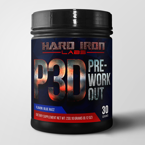 Design a PreWorkout Supplement Label for Hard Iron Labs Product