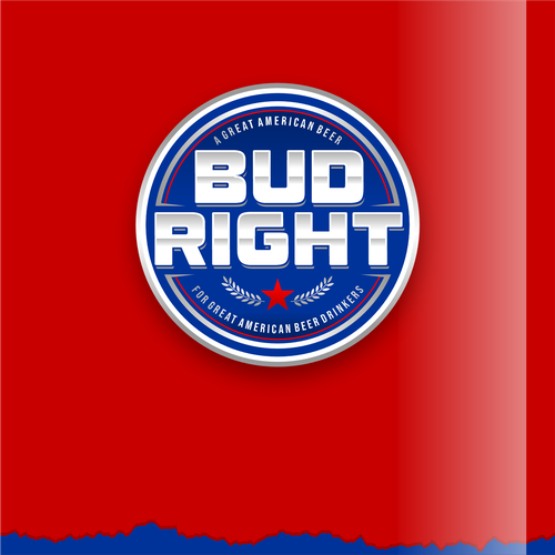 Bud Right.  The great new American Beer for good ol' fashioned American beer drinkers. Design by Voos Studio