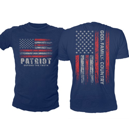 Develop a patriotic shirt that represents: The individual patriot, God, Family, Country Design by -Diamond Head-