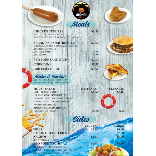 Poolside Grill Menu in Southern Utah Design by JOHN's_AlphaCreation
