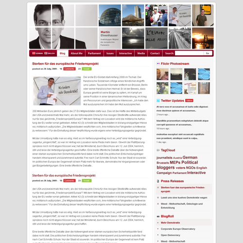 Wordpress Theme for MEP Martin Ehrenhauser Design por kalipp