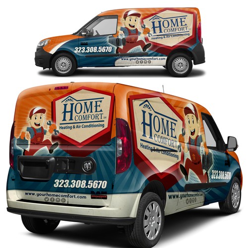 Designs | Create retro van wrap for Heating & Air Conditioning company ...