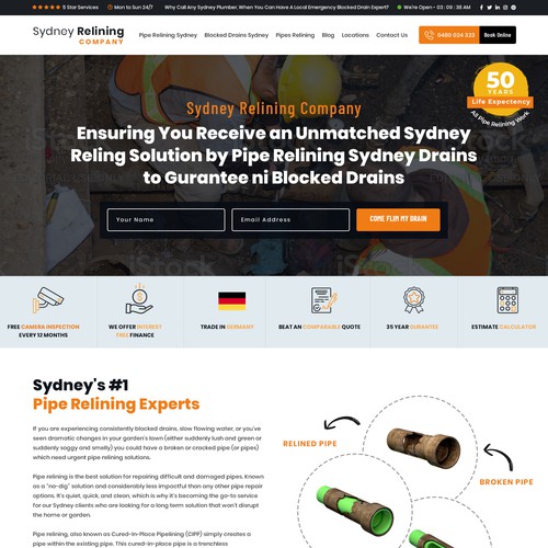 ⭐ SYDNEY PLUMBING COMPANY NEEDING FRESH NEW WEBSITE Design by Ananya Roy