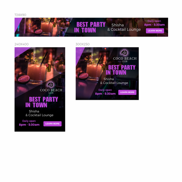 Design by Alina_99 titled "Banners for Coco Beach Club"